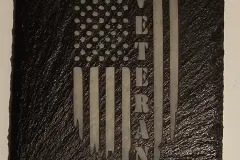 Veteran American Flag Slate Coaster – Laser Engraved