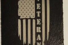 Veteran American Flag Slate Coaster – Laser Engraved