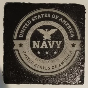 United States Navy Slate Coaster laser engraved emblem