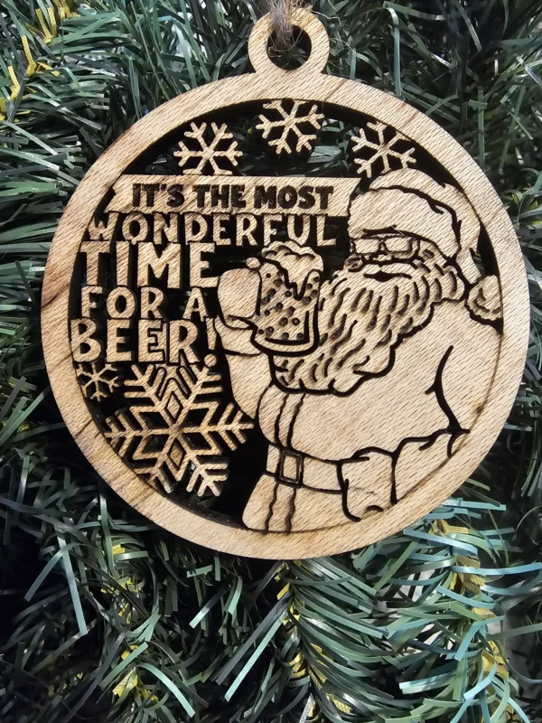 It’s the Most Wonderful Time for a Beer Funny Santa Ornament