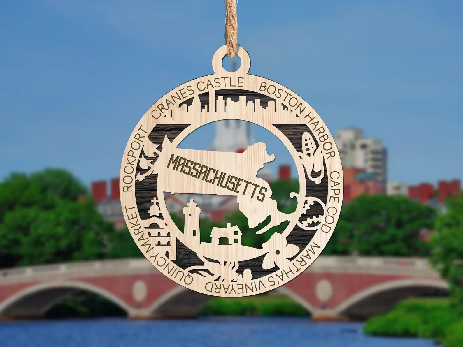 MA state ornament massachusetts souvenir wholesale available