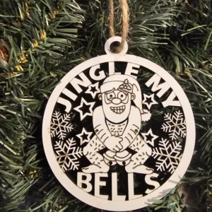 Jingle My Balls Funny Christmas ornament with naughty elf