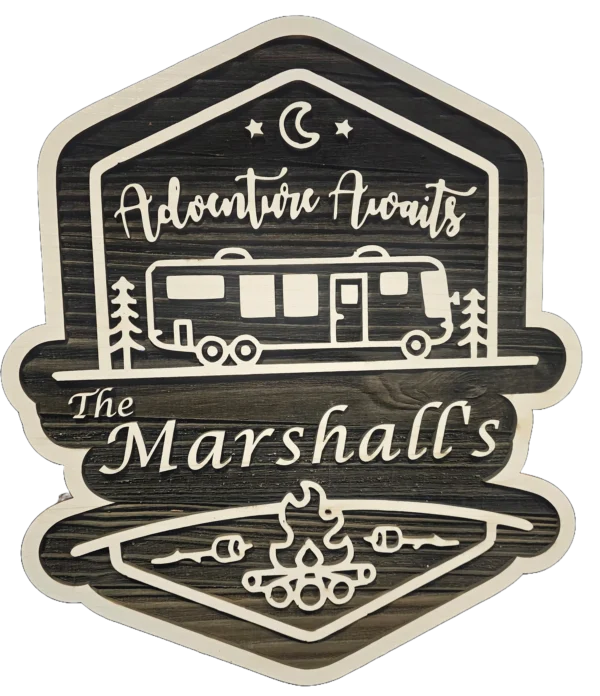 custom engraved rv camping and campsite sign
