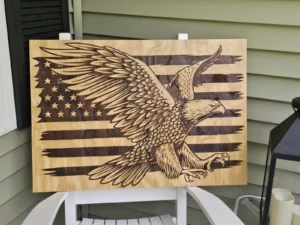 Patriotic wall art gift for veterans American eagle flag