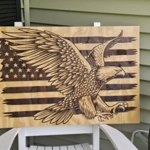 Patriotic wall art gift for veterans American eagle flag