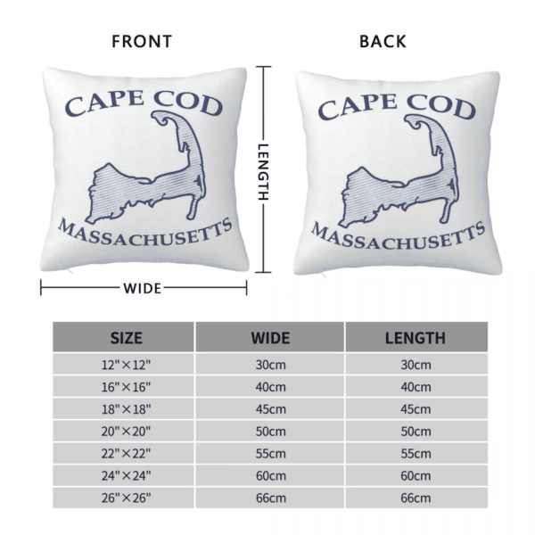 Blue Cape Cod Massachusetts Square Pillowcase Polyester Linen Velvet Pattern Zip Decor Room Cushion Cover - Image 3