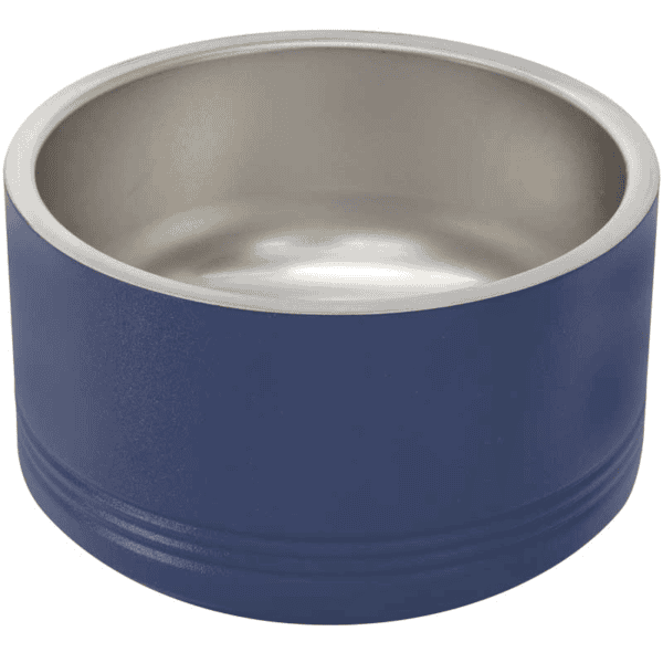 Elegant blue metal candle holder with smooth finish, perfect for home decor or events.