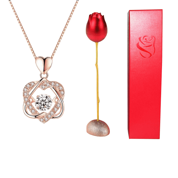 Elegant rose box packaging for jewelry gifts, perfect for romantic occasions.