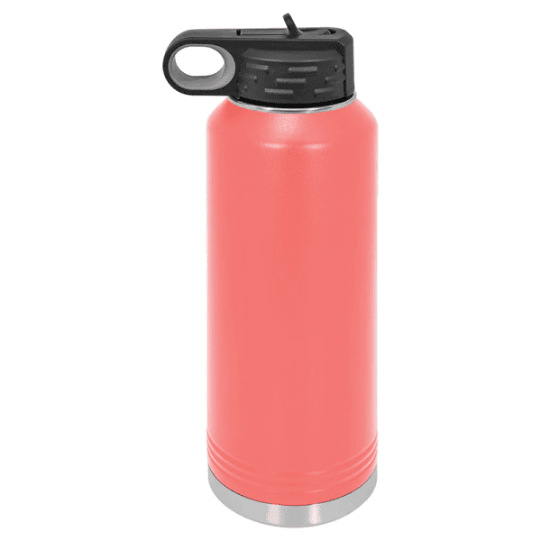 Custom engraved insulated water bottle for school, sports, and outdoor activities.