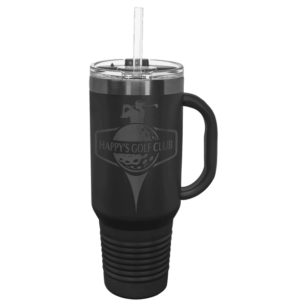 Black Ghost Polar Camel 40 Oz. Travel Mug with Handle, Straw Included - Image 6