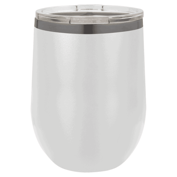 Custom engraved stainless steel tumbler with sleek design for personalized gifts and branding.