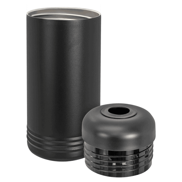 Custom engraved stainless steel wine bottle chiller with vacuum insulation.