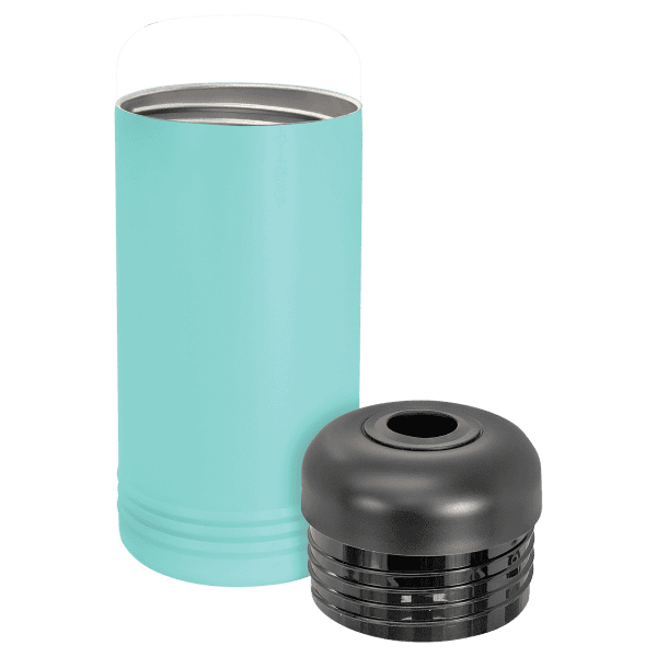 Vacuum insulated stainless steel wine bottle chiller with custom engraving.