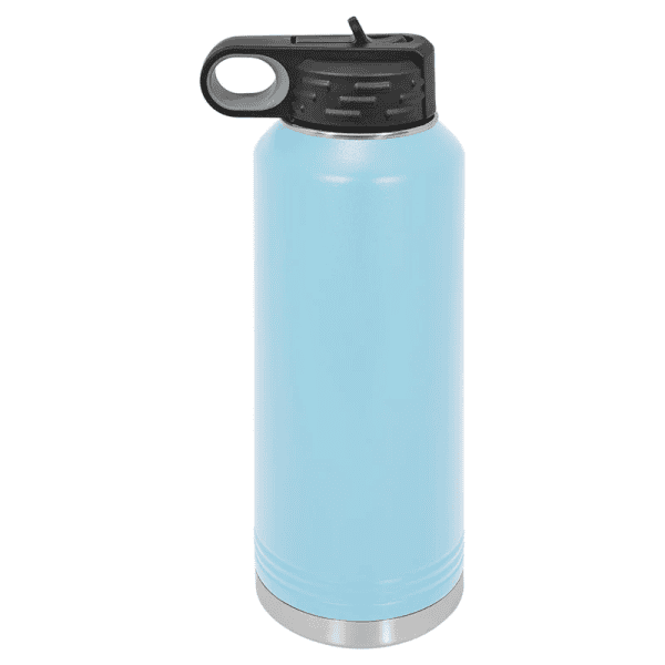 Reusable stainless steel water bottle for everyday use.